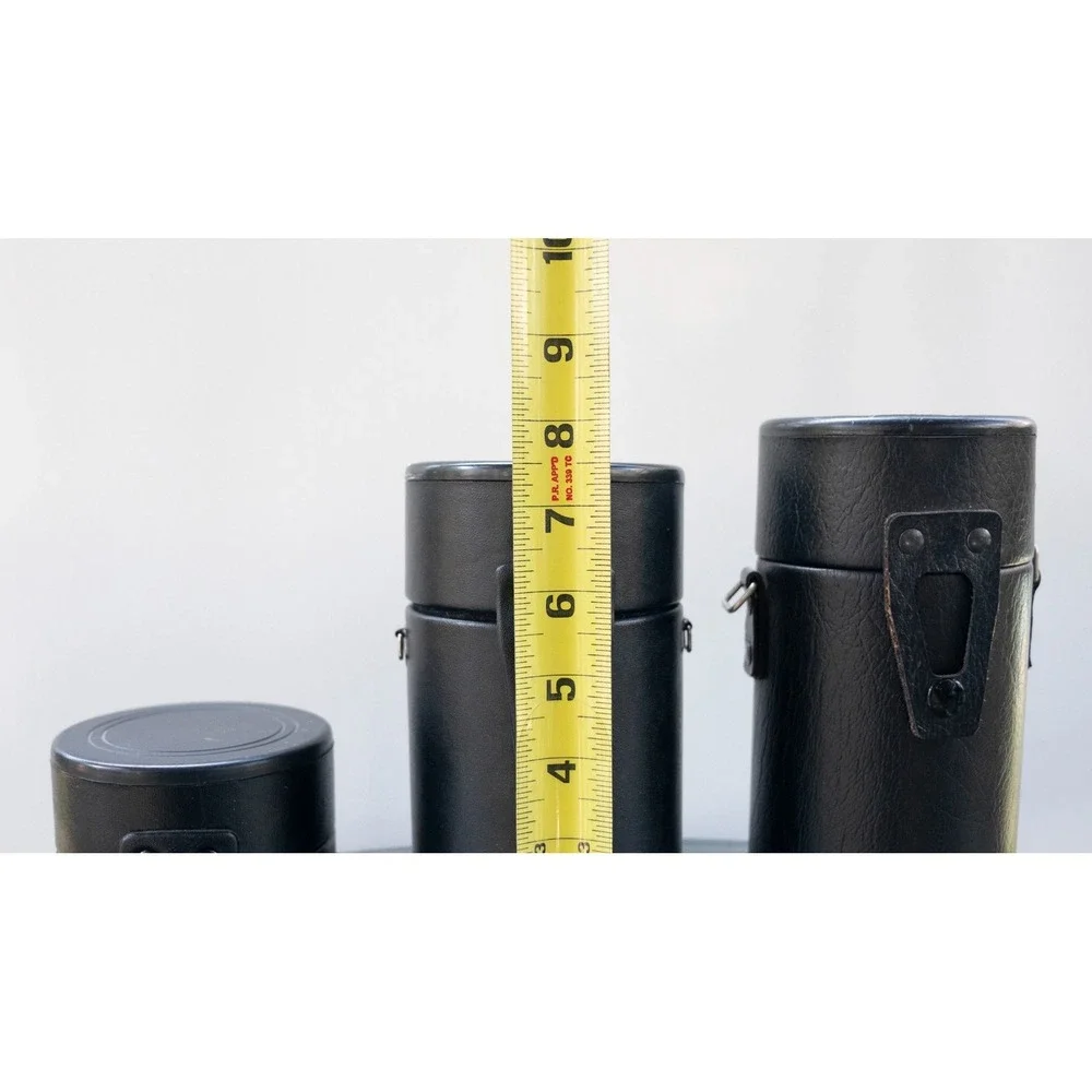 Lot of 3 - Camera Lens Hard Leather Cases Vintage 8
